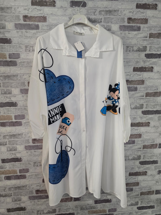 Motiv Bluse - Größe 54/56/58